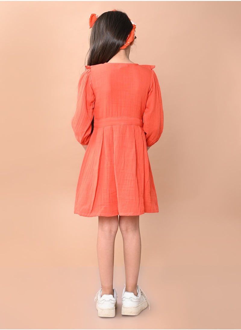 LILPICKS - Solid Fit n Flare Dress for Girls - Image 1