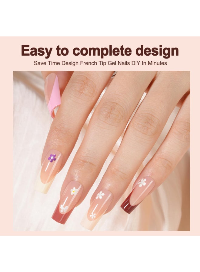 VANSIHO 300Pcs French Gel Nail Tips Vansiho Long Square Nail Tips PreFrench Tips Press on Nails Acrylic Fake Nails for Nail Art DIY 15 Sizes - Image 4