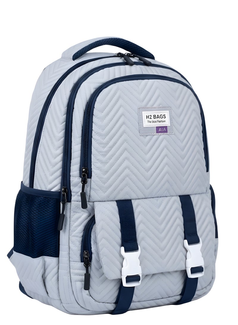 Large trendy school baded multizips bag backpack - Image 1