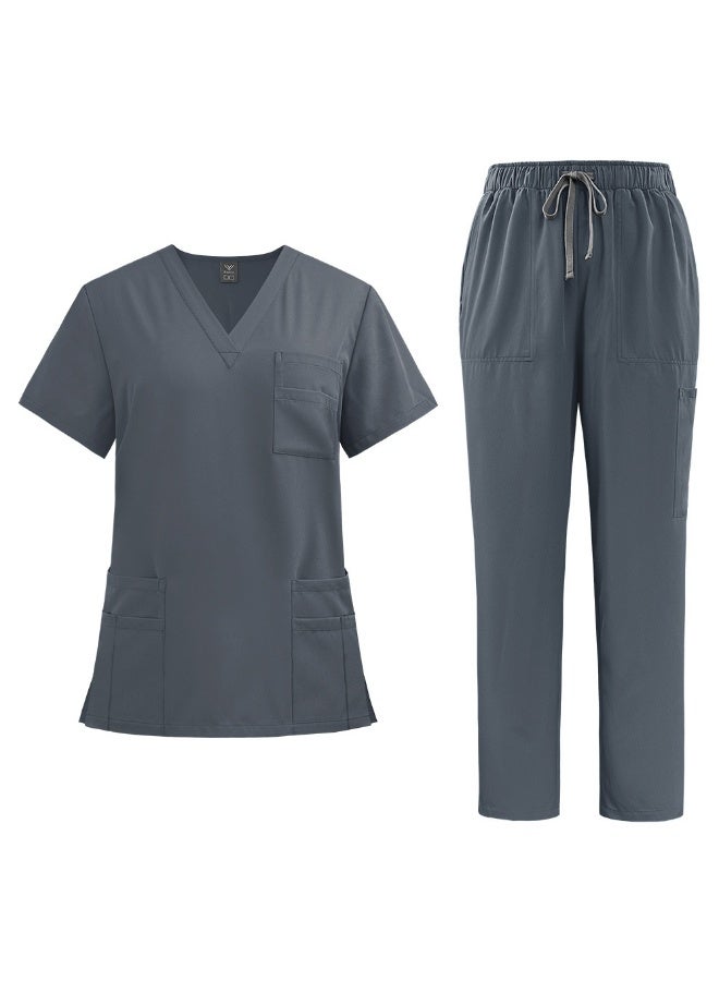 NiaaHinn 2-Piece Medical Scrubs with Many Pockets for Women - Breathable Cool Stretch Fabric Scrub for Doctor, Nurse and Dentist(Top & Pant Scrubs Set)  4.2      28 Ratings - Image 3