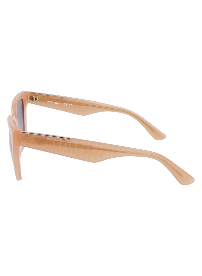 LACOSTE نظارات شمسية لاكوست L6022S 5418 (662) بتصميم مستطيل معدّل بإطار كامل من الأسيتات بلون أوبالين نود - Image 4