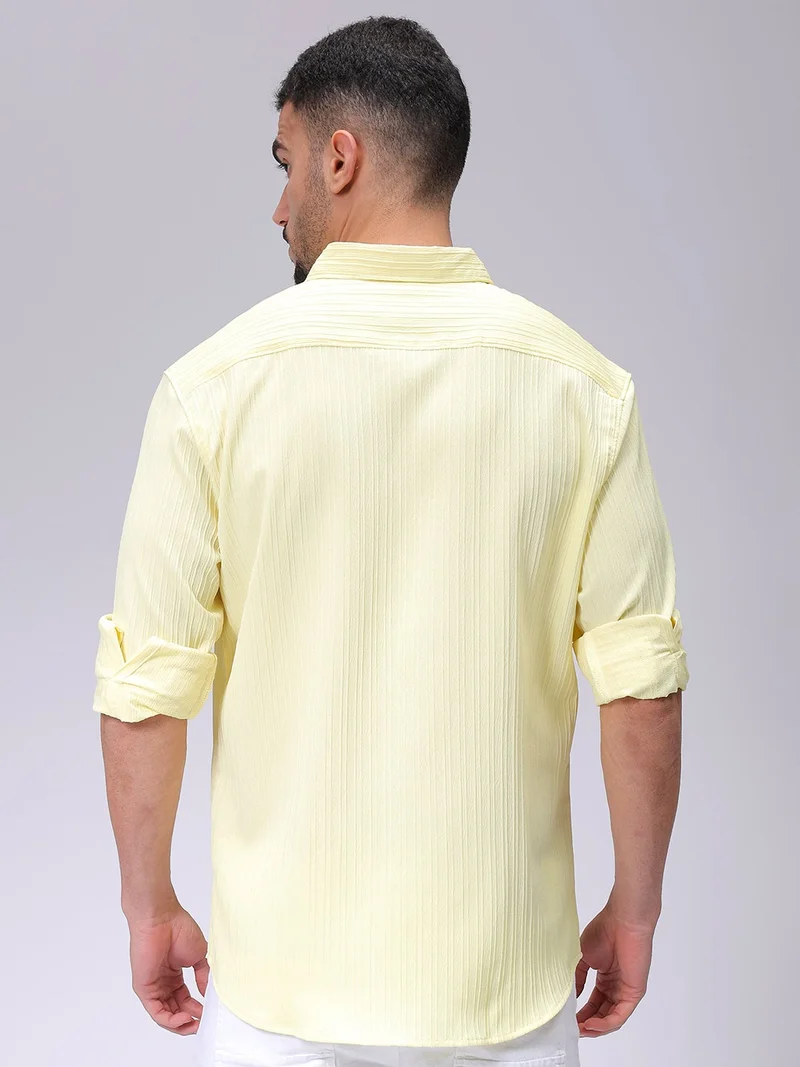 ذا انديان كراج كو Men Relaxed Fit Solid Full Sleeves Cutaway Collar Resort Wear Shirt