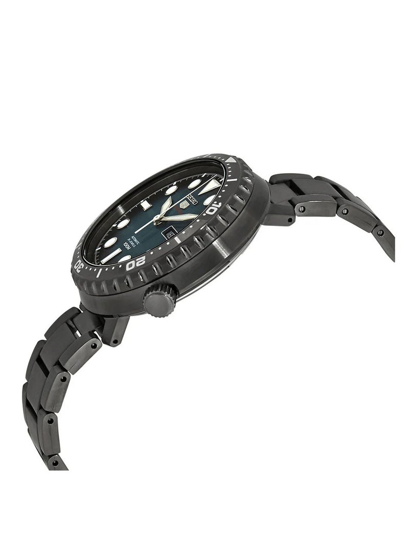 Seiko - 5 Sports 100m Automatic 'Bottle Cap' Steel Black IP Turquoise Dial Watch SRPC65K1 - Image 1
