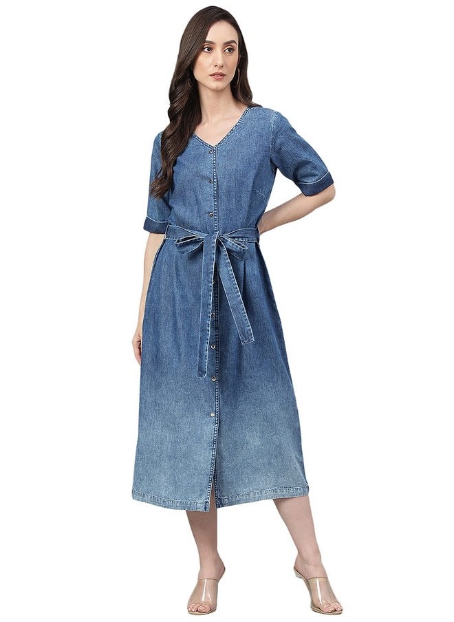 Janasya Women's Blue Denim Solid Straight Western Dress(JNE4080-DR-M) - pzsku/Z630A8DCE32496CDA0F22Z/45/_/1738306230/57758dbc-516d-473c-8a32-4d0ecd97f8ba