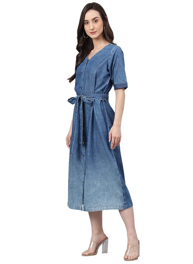 Janasya Women's Blue Denim Solid Straight Western Dress(JNE4080-DR-M) - pzsku/Z630A8DCE32496CDA0F22Z/45/_/1738306565/cbf03925-1f08-4753-a093-0c1ff08f5e17