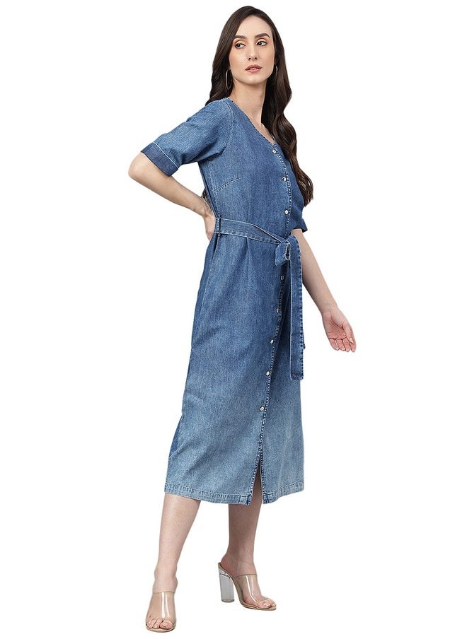 Janasya Women's Blue Denim Solid Straight Western Dress(JNE4080-DR-M) - pzsku/Z630A8DCE32496CDA0F22Z/45/_/1738306587/b95dfcc9-ad33-49eb-9d40-c407d23afeca