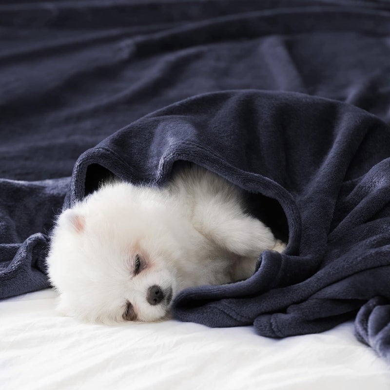 BEAUTEX Fleece Throw Blanket for Couch Sofa or Bed Throw Size  Soft Fuzzy Plush Blanket  Luxury Flannel Lap Blanket  Super Cozy and Comfy for All Seasons (Navy Blue  50"" x 60"") - Image 2