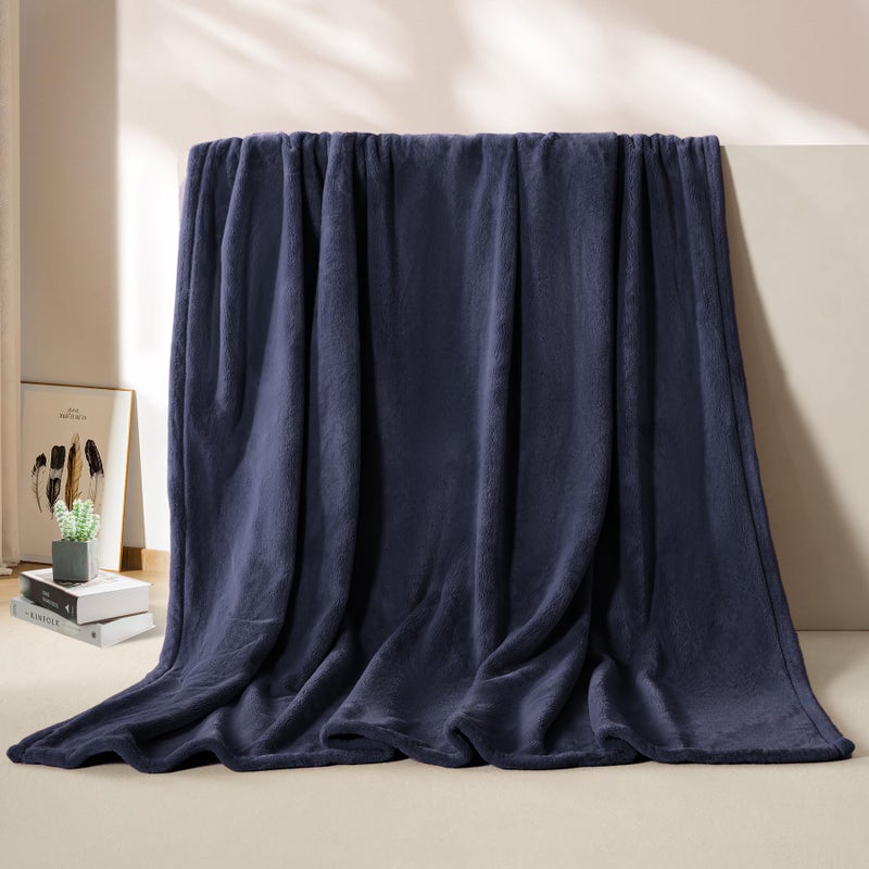BEAUTEX Fleece Throw Blanket for Couch Sofa or Bed Throw Size  Soft Fuzzy Plush Blanket  Luxury Flannel Lap Blanket  Super Cozy and Comfy for All Seasons (Navy Blue  50"" x 60"") - Image 5