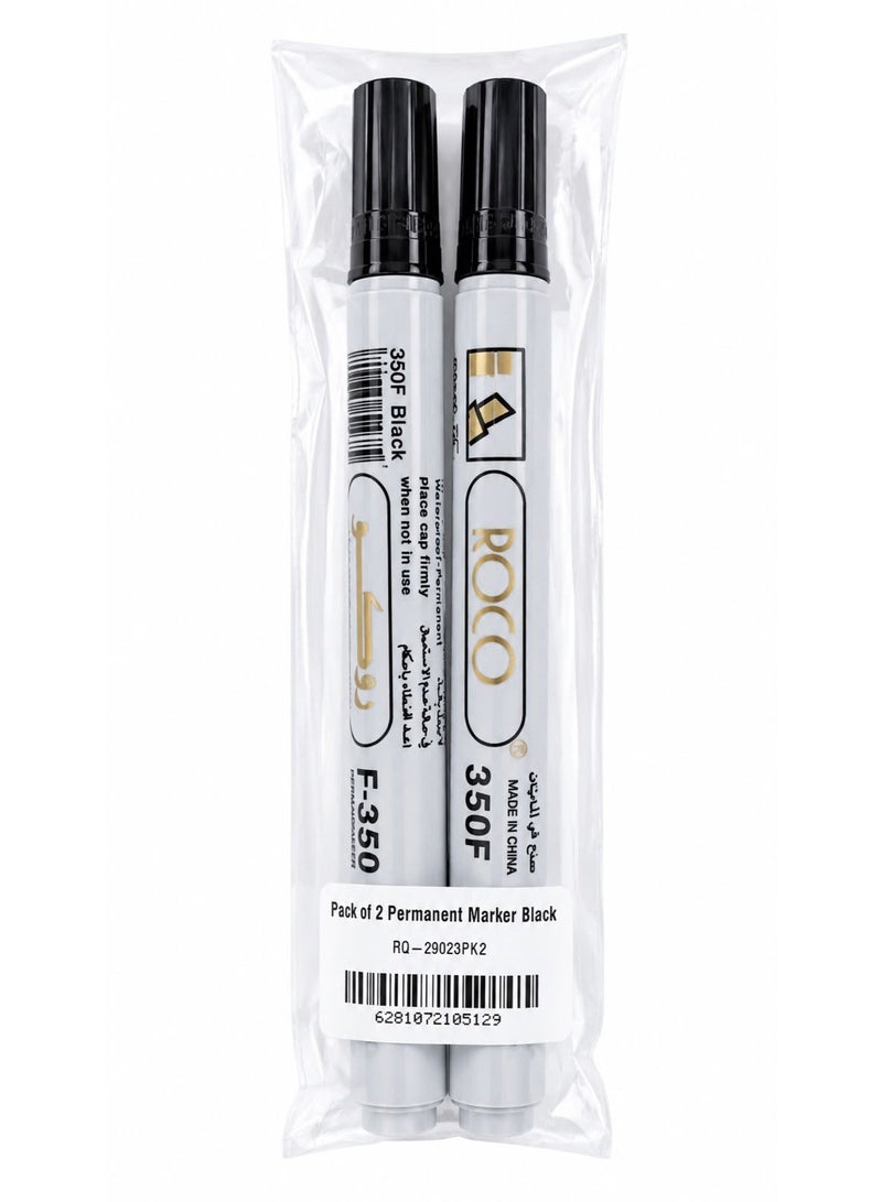 ROCO Pack of 2 Permanent Marker Black - Image 1
