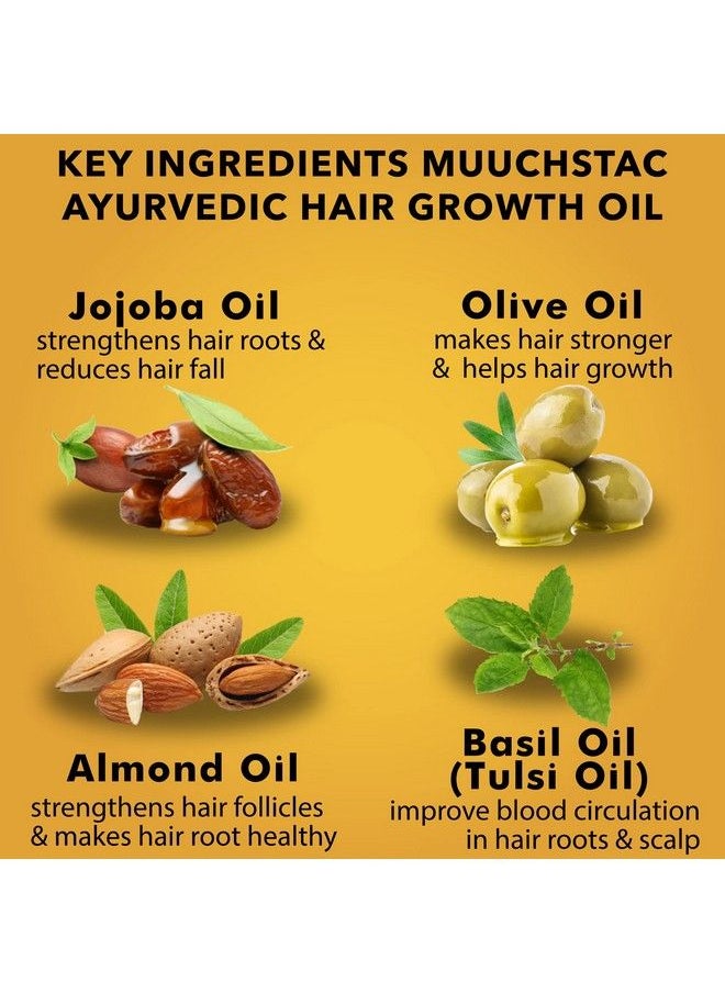 MUUCHSTAC - Ayurvedic Hair Growth Oil And Herbal Grey Hair Tonic Total 200 Ml Pack Of 2 - Image 1
