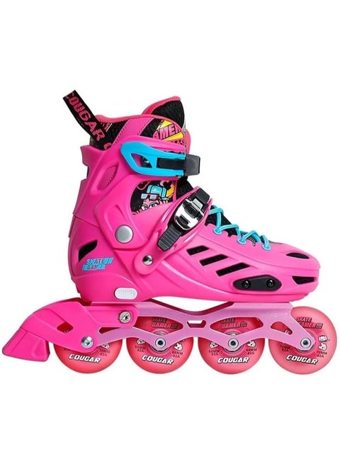 Adjustable roller skate shoes Cougar 313 Pink size 35-38