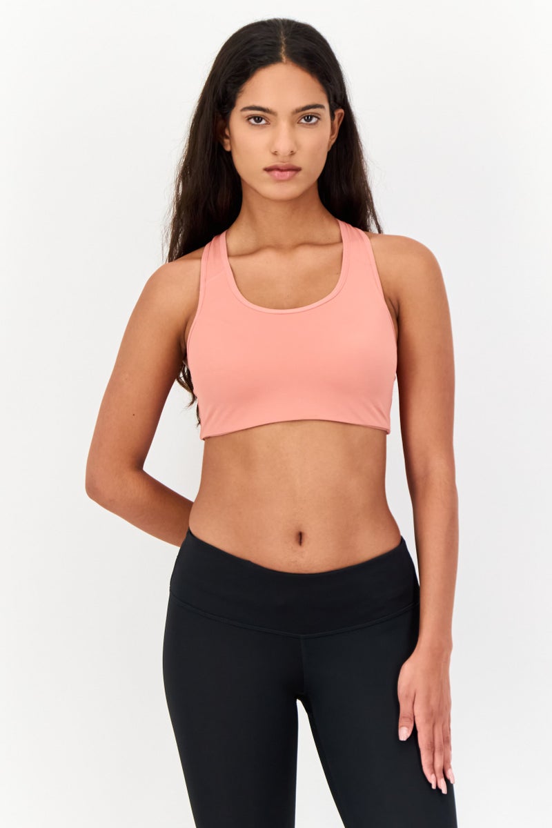 TRIUMPH Women Plain Padded Sports Bra, Dark Peach - Image 1