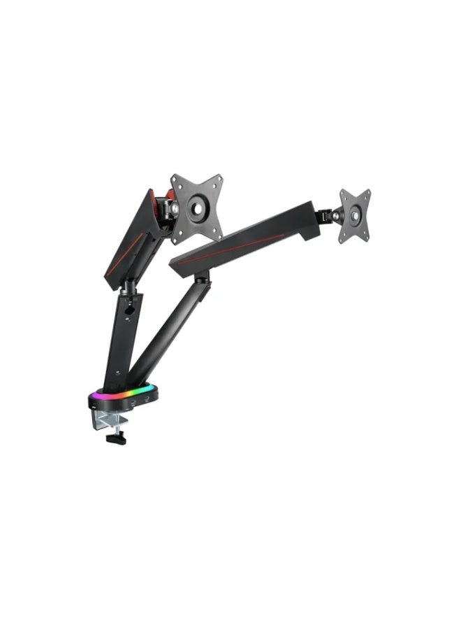 Kogan Full Motion Kogan Spring-Assisted RGB Gaming Monitor Mount with USB Hub (Dual) Laptop Holder Combo 17″ – 32″ - Image 3