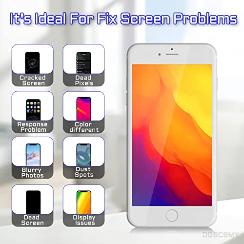 DGSCSMY for iPhone 8 Plus Screen Replacement Kit 8plus LCD Display White 5.5" 3D Touch Digitizer Full Assembly Waterproof Adhesive Magnetic Screws Pad Fix Front Glass Repair Tools A1864, A1897, A1898 - Image 4