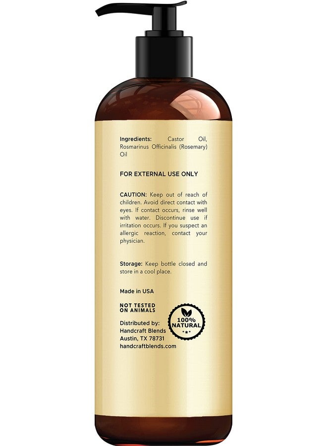 handcraft Blends Castor Oil With Rosemary Oil 8 Fl Oz 100% Pure And Natural Premium Grade Oil For Hair Growth, Eyelashes And Eyebrows Carrier Oil Hair And Body Oil - Image 3