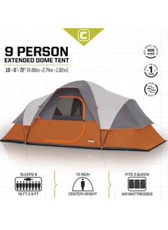core equipment 9 Person Extended Dome Tent 16' X 9'  - Image 3