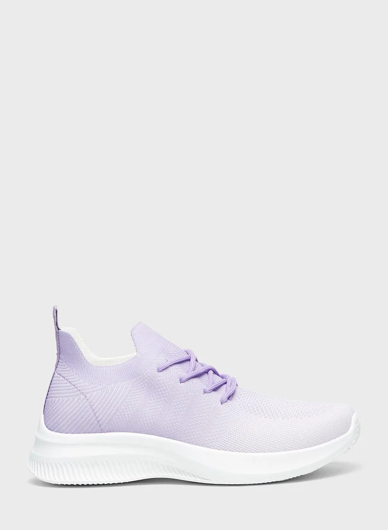 shoexpress Textured Lace-Up Sneakers
