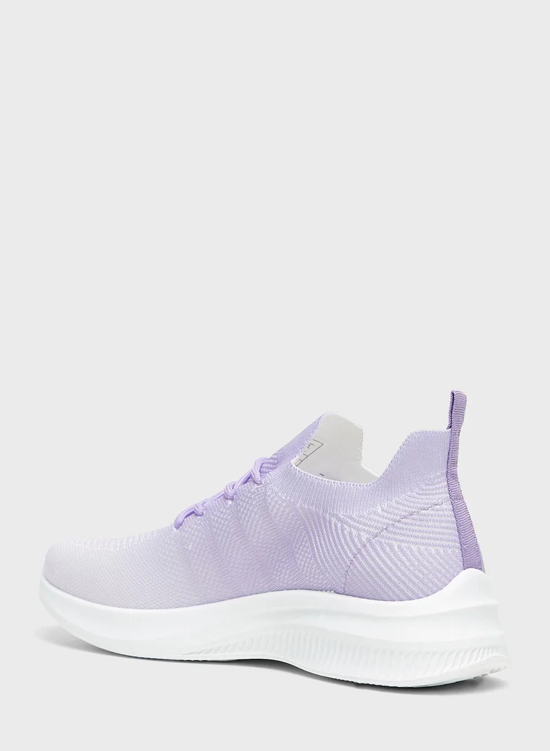 shoexpress Textured Lace-Up Sneakers