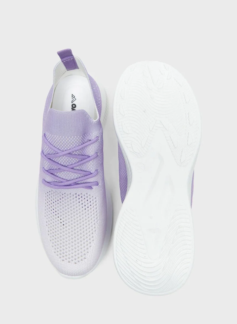 shoexpress Textured Lace-Up Sneakers