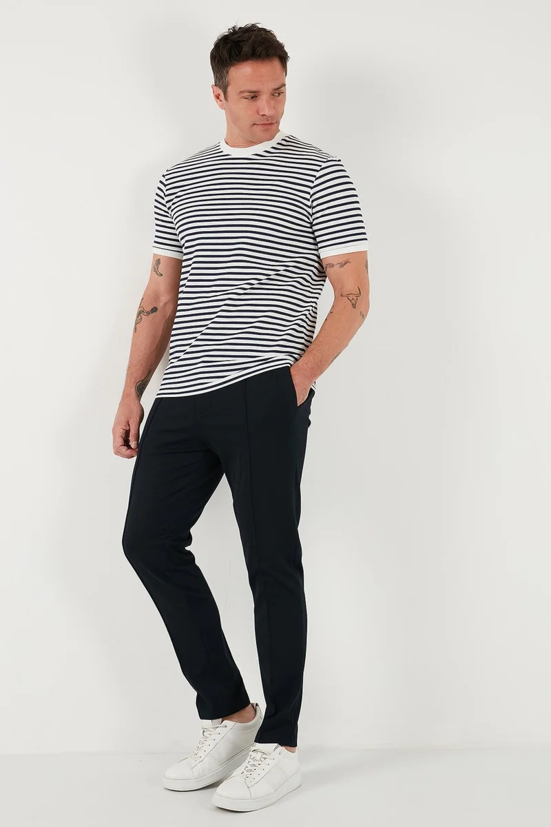 Buratti Cotton Striped Regular Fit Crew Neck T Shirt Men's T Shirt 5903005