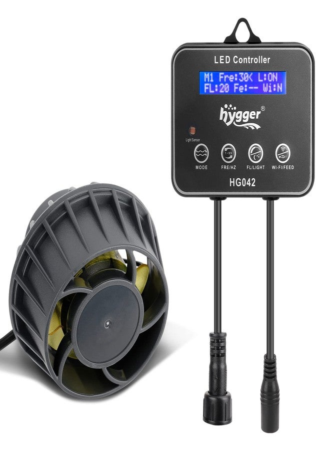 hygger 3400 GPH Aquarium Inverter Wavemaker Pump with LED Controller, DC 24V 18W Ultra-quiet Submersible Power Head with Magnetic Base, Circulation Pump for 75-200 Gal Freshwater Saltwater Tank - Image 1