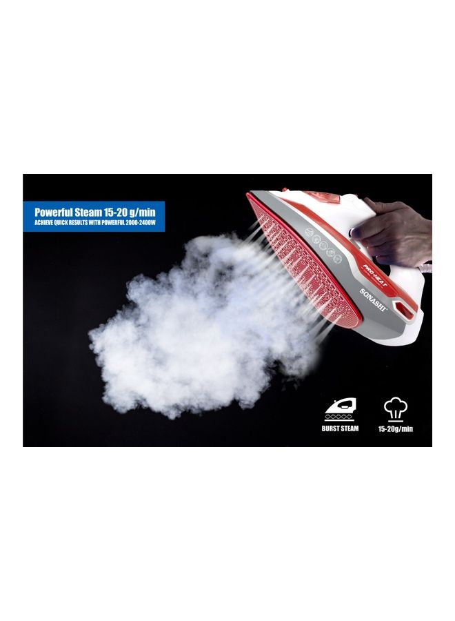 SONASHI Multifunctional Steam Iron For Crisp Ironed Clothes - Ceramic Coated Soleplate | Steam/Burst Steam/Spray/Dry Iron Function With Overheat Protection 1 kg 2400 W SI-5067N Red - Image 5