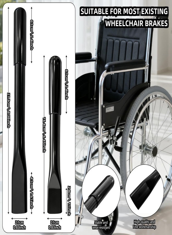 DLBEEM 2 Pair Wheelchair Brake Extenders 6.5 Inches and 8.3 Inches Handle Extenders Accessories Heavy Duty-Iron with Ergonomic Handles Suitable for Wheelchair Users with Disabilities and Transport Chairs - Image 2