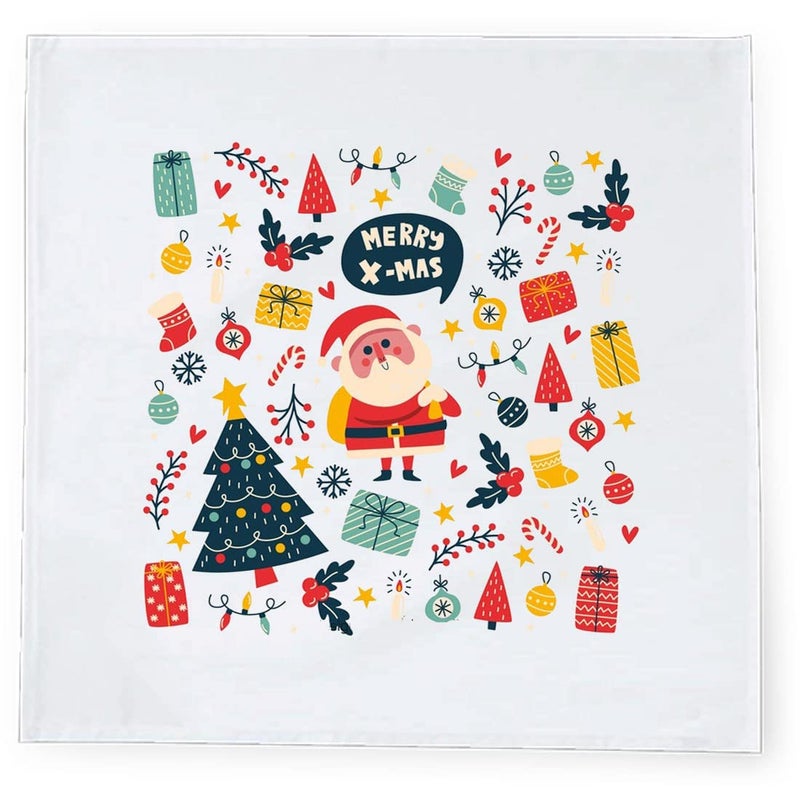 Khakee 6 Pcs Christmas Theme Silk Table Napkins 10x 10 for Xmas Decoration Christmas OrnamentsChristmas Giftxmas21293 - Image 3