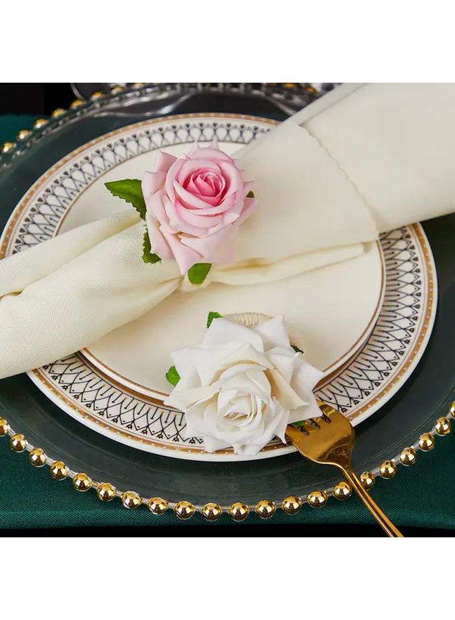 1pc Floral Napkin Rings Set Elegant Red Rose Design for Wedding Valentine Day Home Table Decor Birthday Napkin Holders - Image 5
