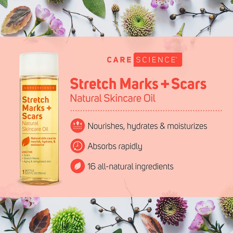 Care Science Natural Skin Care Body Oil Serum For Scars and Stretch Marks | Face and Body Moisturizer | Hair, Anti Aging, Dehydrated Skin, C Section Recovery | Vitamin E, Olive Oil, Coconut Oil, 5 Oz - Image 2