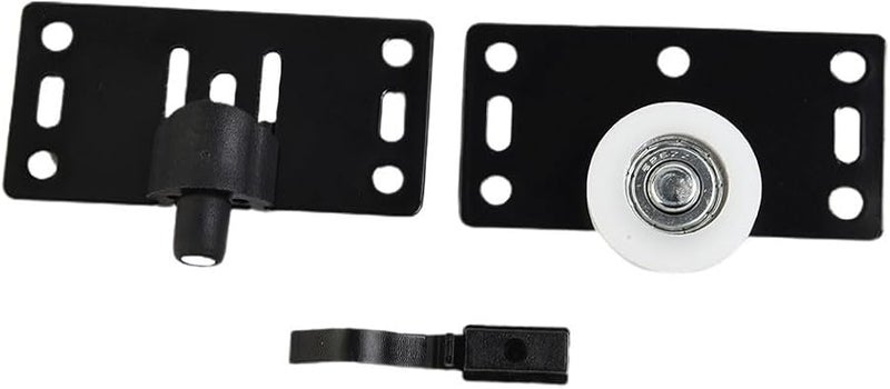 بكرات أبواب منزلقة من النايلون الأسود للخزانة خزانة الملابس صامتة قابلة للتعديل بكرة 7.5 × 3.8 سم - Image 4