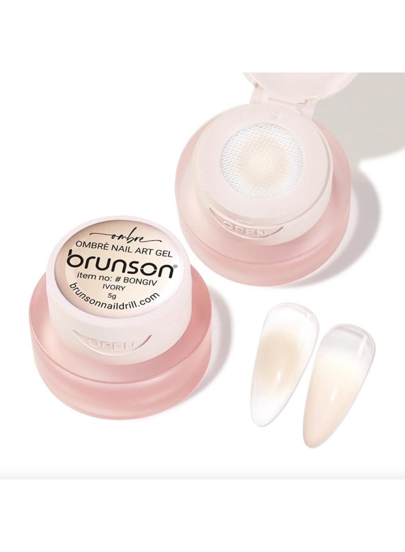 brunson Nail Art Gel - Brunson 2-in-1 Cushion Patting Ombre Nail Art Gel 8gm – UV/LED Nail Gel for Gradient Ombre, French Nail Art & Creative Designs | Sponge & Brush Dual Application Gel for Professional Salon Use - Image 1