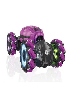 Stunt Radio Control car Gesture Rc Car, 2.4Ghz 4Wd Gesture Sensing Rc Stunt Car Toys with Lights & Music, Drift Hand Controlled Twist Cars Offroad 360° Rotation Toy Car Gift for Kid (Purple)  - Image 4