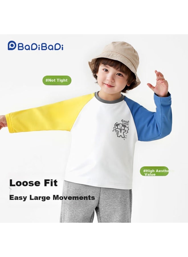 Badibadi Spring And Autumn Baby Boys Long Sleeve T-shirt Baby Base Shirt Sweatshirt Yellow Happy Puppy Size 80 - Image 1