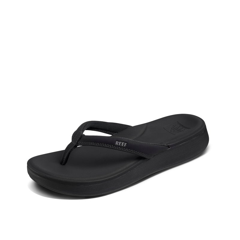 Reef Cushion Cloud Womens Flip Flop, Super Soft Molded Footbed, Arch Support, Black, 7 - Image 1