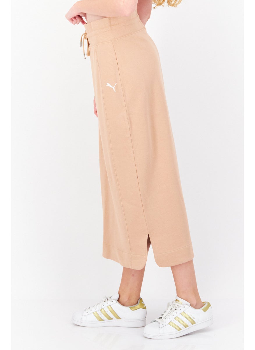PUMA Women Sportswear Fit Drawstring Brand Logo Midi Skirts, Tan  - Image 2