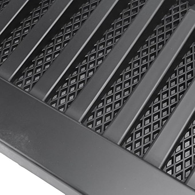 ريحني شبكة الشبك الأمامي للسيارة مع شبكة رابتور شبك معدلة لجيب رانجلر تي جي 1997 1998 1999 2000 2001 2002 2003 2004 2005 2006 ملحقات بلاك أبسكار 1 مجموعة حاسوب. - Image 4