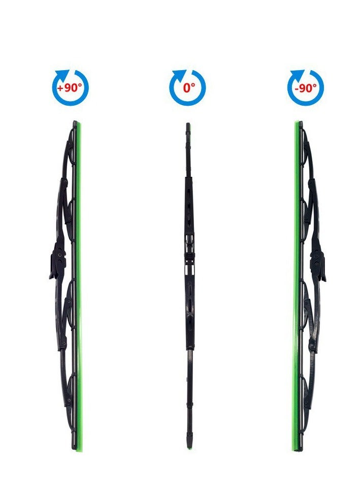 Silent and High-Quality U-Shaped Connector Ribbed Wiper Blades, a Pair of Universal Anti-Scratch Windshield Wipers for Multiple Car Models (Optimal Choice for Vehicle Owners' Adaptation), 24 Inches - Image 3