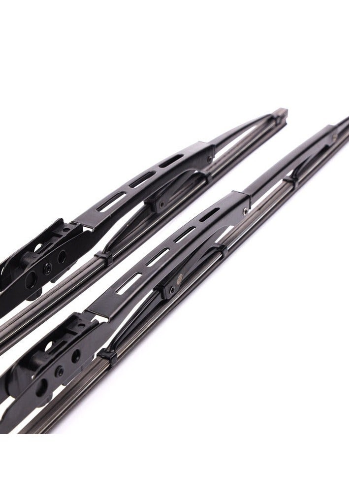 Silent and High-Quality U-Shaped Connector Ribbed Wiper Blades, a Pair of Universal Anti-Scratch Windshield Wipers for Multiple Car Models (Optimal Choice for Vehicle Owners' Adaptation), 24 Inches - Image 2