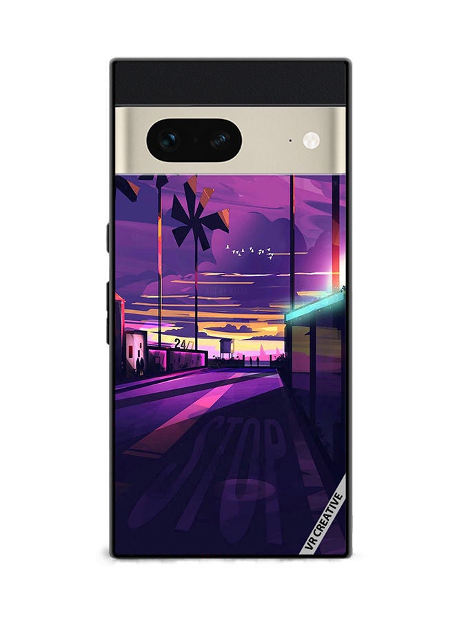 VR CREATIVE Protective Case Cover For Google Pixel 7 Empty Road Design Multicolour - Image 1