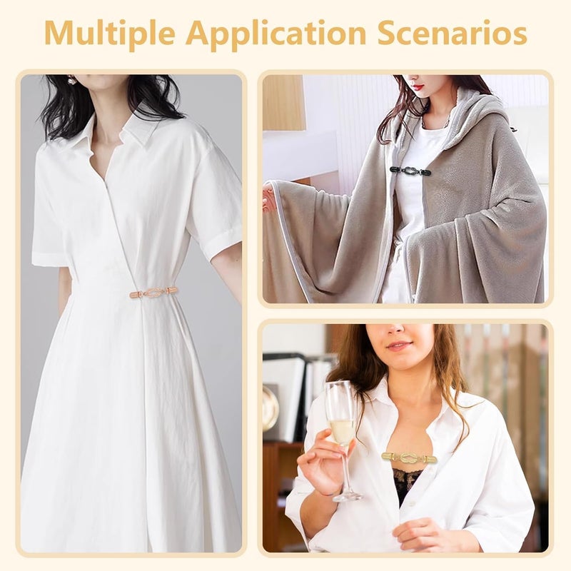 Bolivia's Sweater Clips, 3PCS Vintage Style Waist Cinch Clips, Fashionable Dress Clips for Collar and Waist Tightening, Stylish Fit Adjuster for Women - Image 3