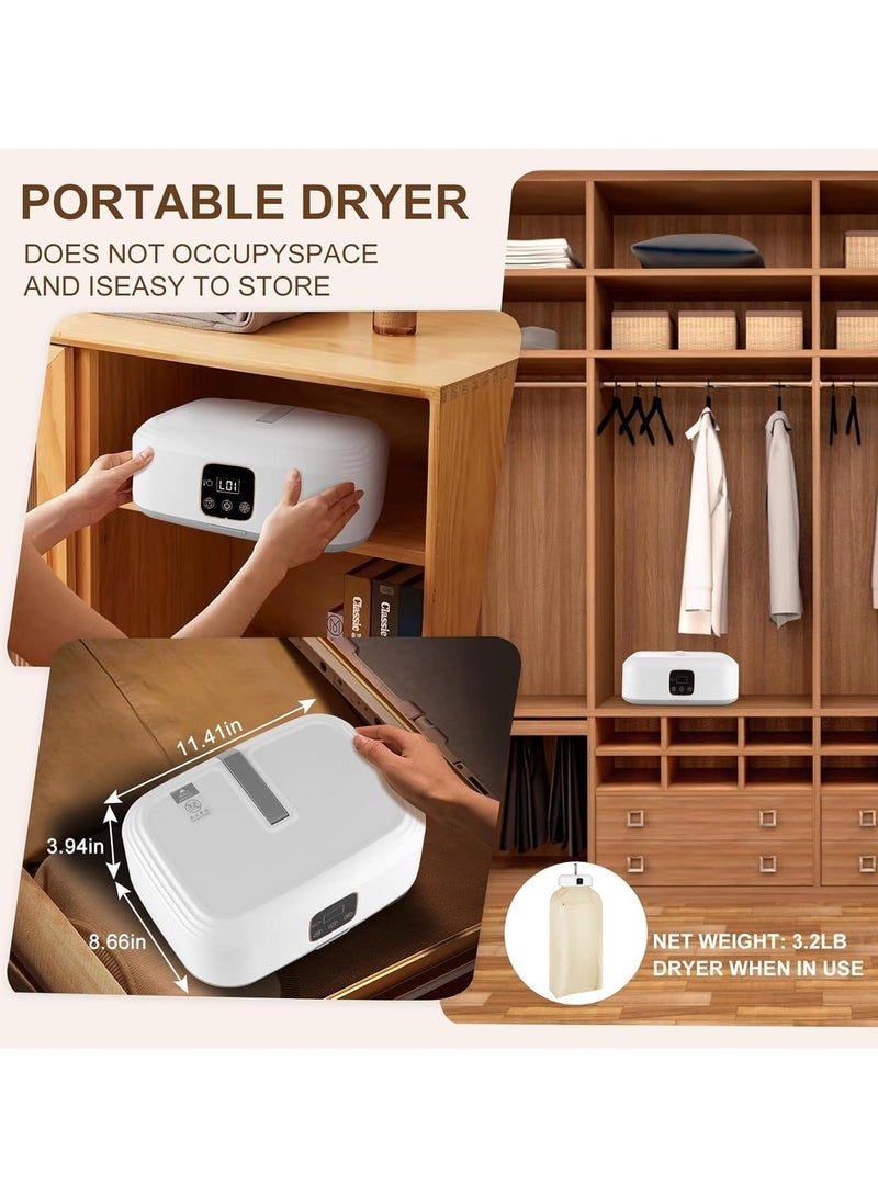 دينكس مجفف ملابس محمول، مجفف صغير مع مجفف عن بعد وحقيبة، مجففات غسيل صغيرة، مجفف ملابس كهربائي، مناسب للملابس الداخلية، ملابس الأطفال، الملابس الخفيفة، السفر - Image 4