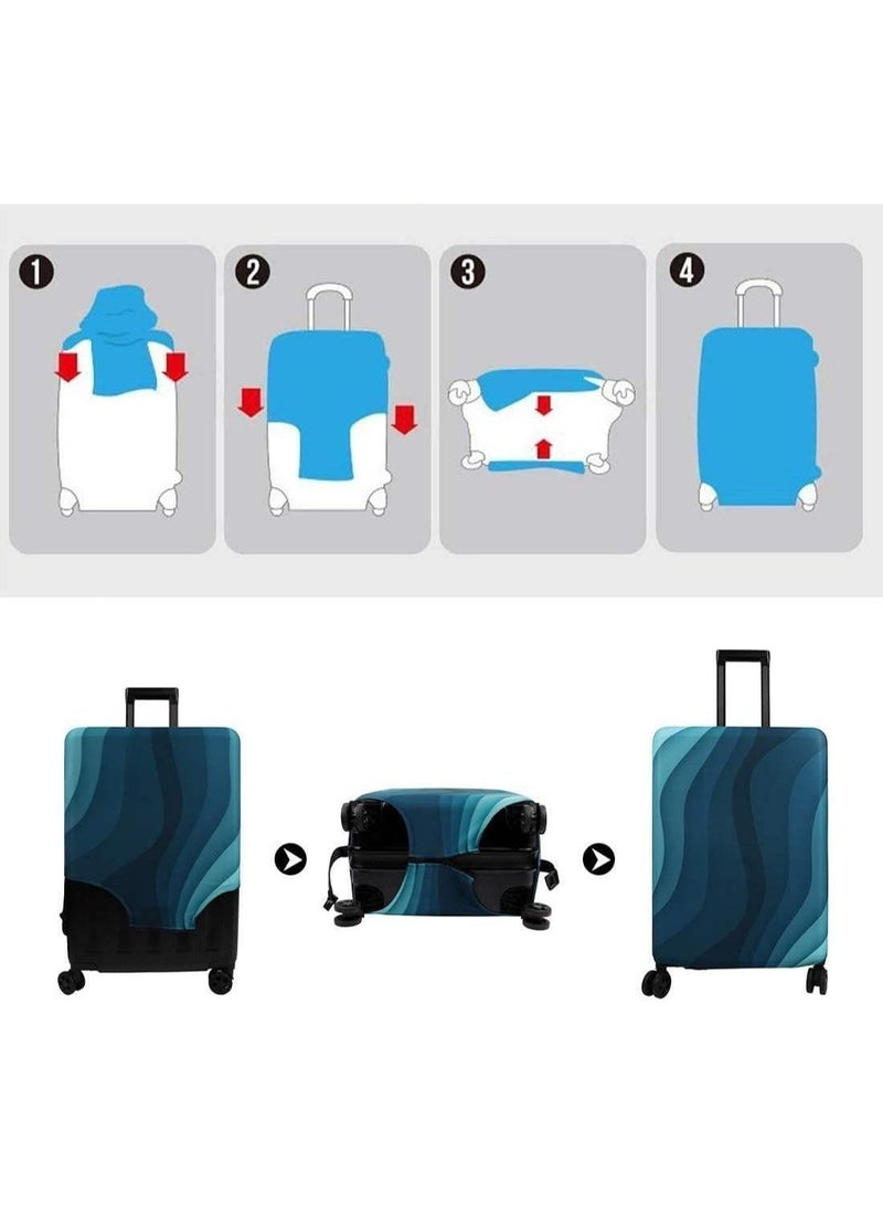 Travel Luggage Cover, Elastic Baggage Suitcase Protector Skins with Double Opening, Washable Stretch Anti-scratch Zippered Luggage Protector Fits for 22-24 Inch Luggage - Image 5