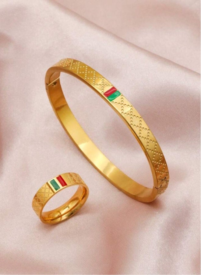 Luxury And Elegant Women's Bracelet u0026 Ring Set - Image 2