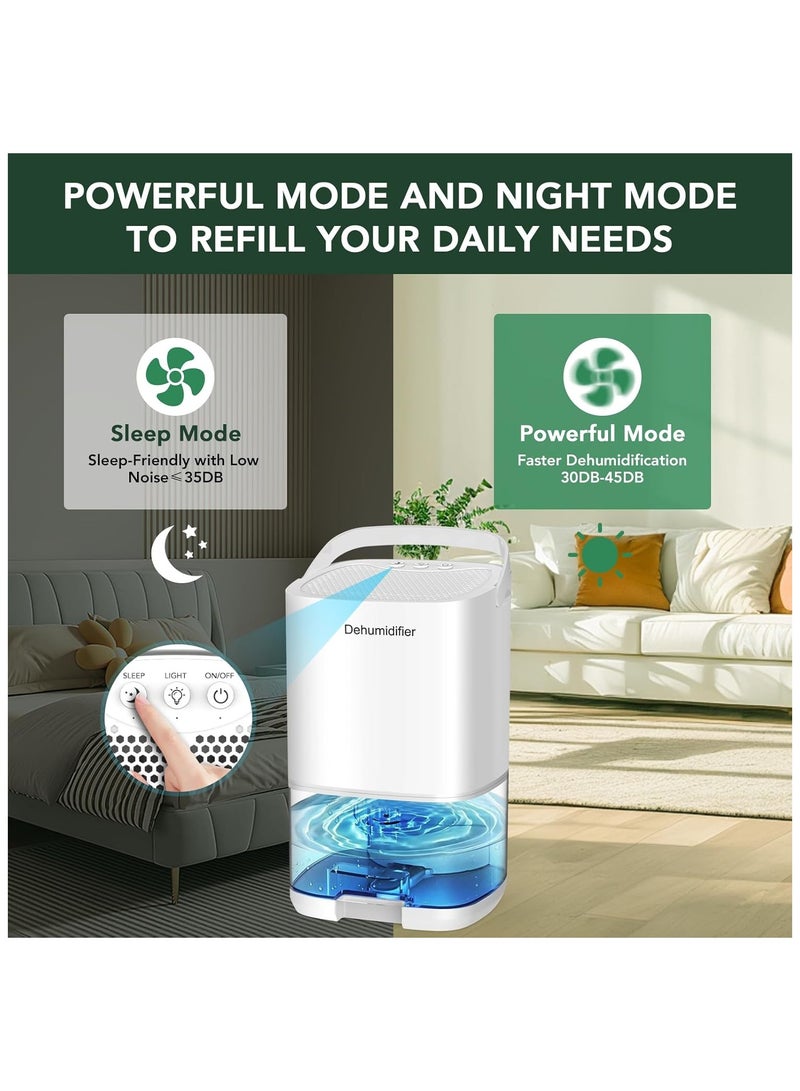 ALAMAREQ Dehumidifier, Dehumidifiers for Home, 1000ml Electric Small Dehumidifier for Bedroom(320 sq. ft), Quiet with Auto Shut Off 7 Colorful LED Portable Mini Dehumidifier for Wardrobe Bathroom Closet RV  - Image 3