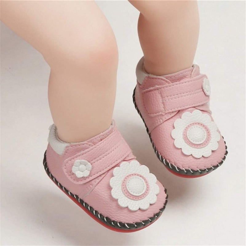HsdsBebe Baby Boys Girls Pu Leather Hard Bottom Walking Sneakers Toddler Rubber Sole First Walkers Infant Cartoon Slippers Crib Shoes(12-18 Months) - Image 4