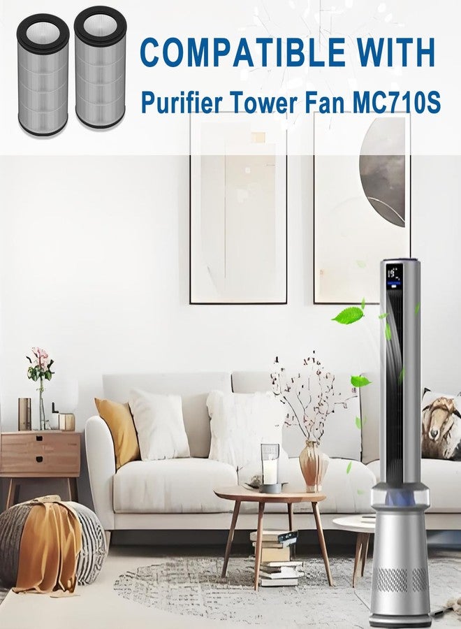 Slirceods MC710 Filter For Air Purifiers,Compatible with Dreo Air Purifier Tower Fan MC710S,Item model number: (DR-HPA019),DR-HTF010S,H13 Filter 2pack - Image 4