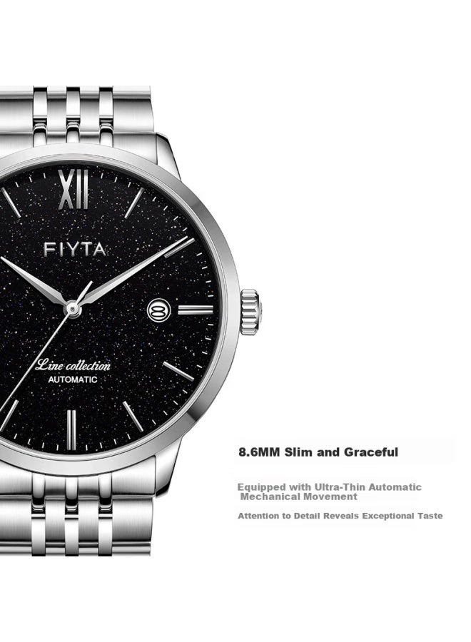 Fiyta Fengzhi Series "starry Sky" Black Dial Steel Strap Ultra-thin Mechanical Men's Watch Mall Edition Holiday Gift For Men - Image 3