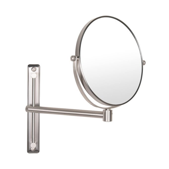 8 INCH DOUBLESIDE SHOWER SHAVING MIRROR WITH 5X MAGNIFICATION BRUSH NICKEL MIRROR MAGNIFIED 5X MIRROR FOR WALL BATHROOM MIRROR