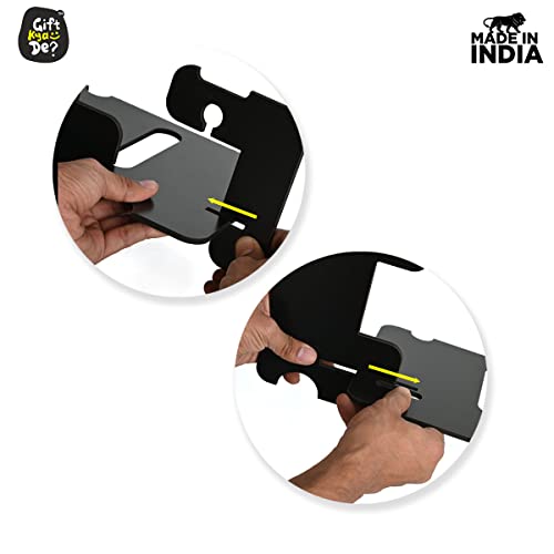 Gift Kya De GKD Wooden Desk Organizer 5 in 1 with Mobile Stand | Eco-Friendly Black Office Table Organizer | Thoughtful Gift for Men, Husband, Brother & Valentine gift for boyfriend - Image 5